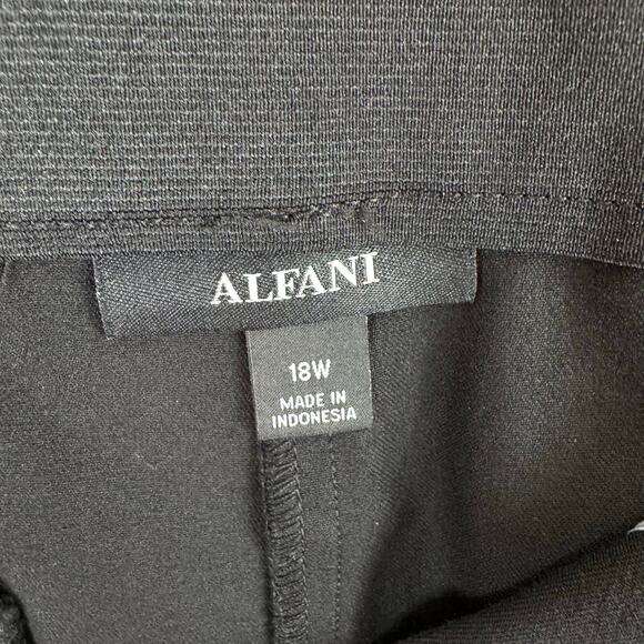 Alfani Black Cropped Straight Leg High Rise Dress Pants White Trim Size 18W - Picture 5 of 7